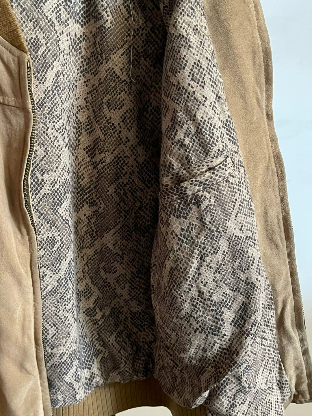Dries Van Noten Snake Print Lining Suede Jacket