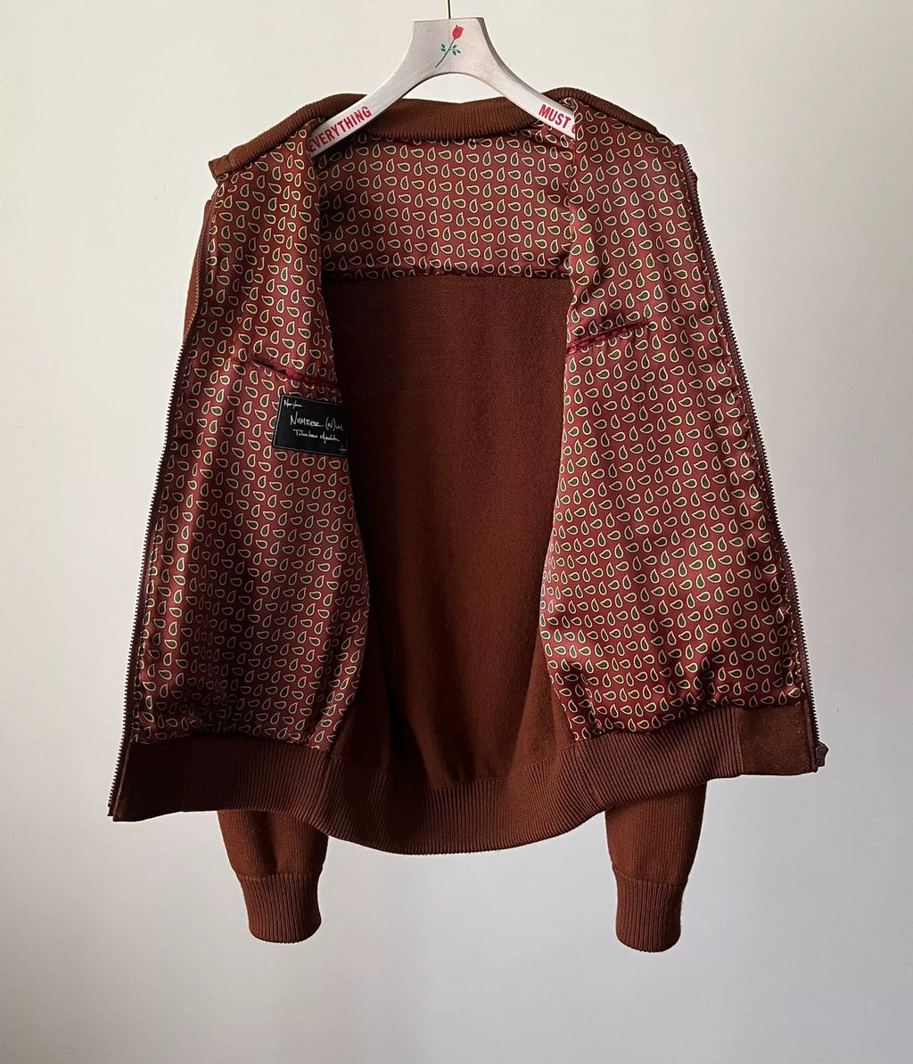 Number (n)ine 03AW Leather Suede Wool Knit Jacket