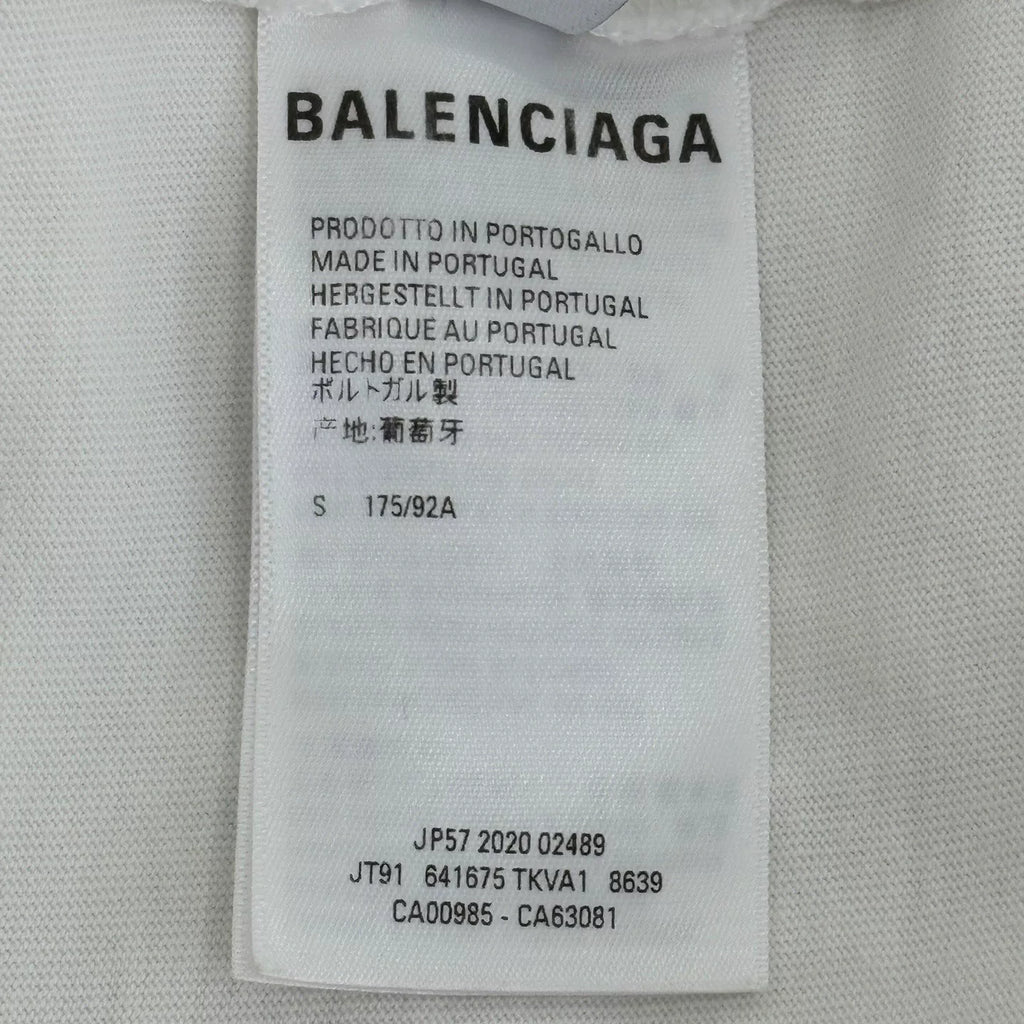 Balenciaga Dissolved Smile Scissors Embroidered Short Sleeve Top