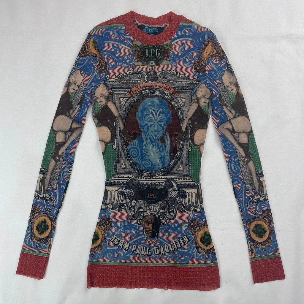 1995 Spring/Summer Jean Paul Gaultier Cabaret Dancer Mesh T-Shirt