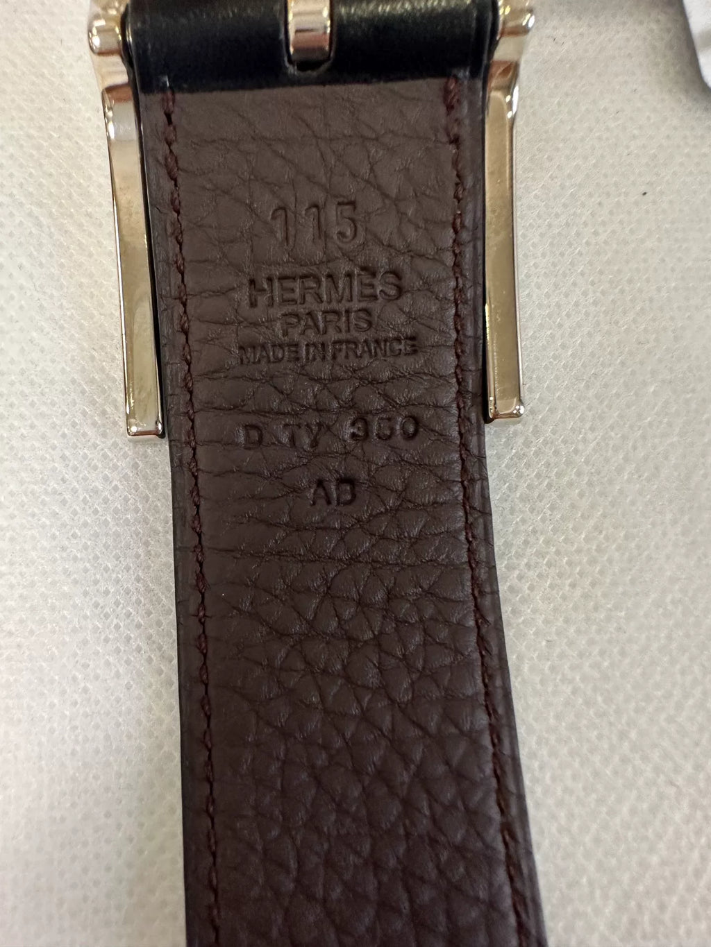 Hermes Black Silver H-Buckle Belt