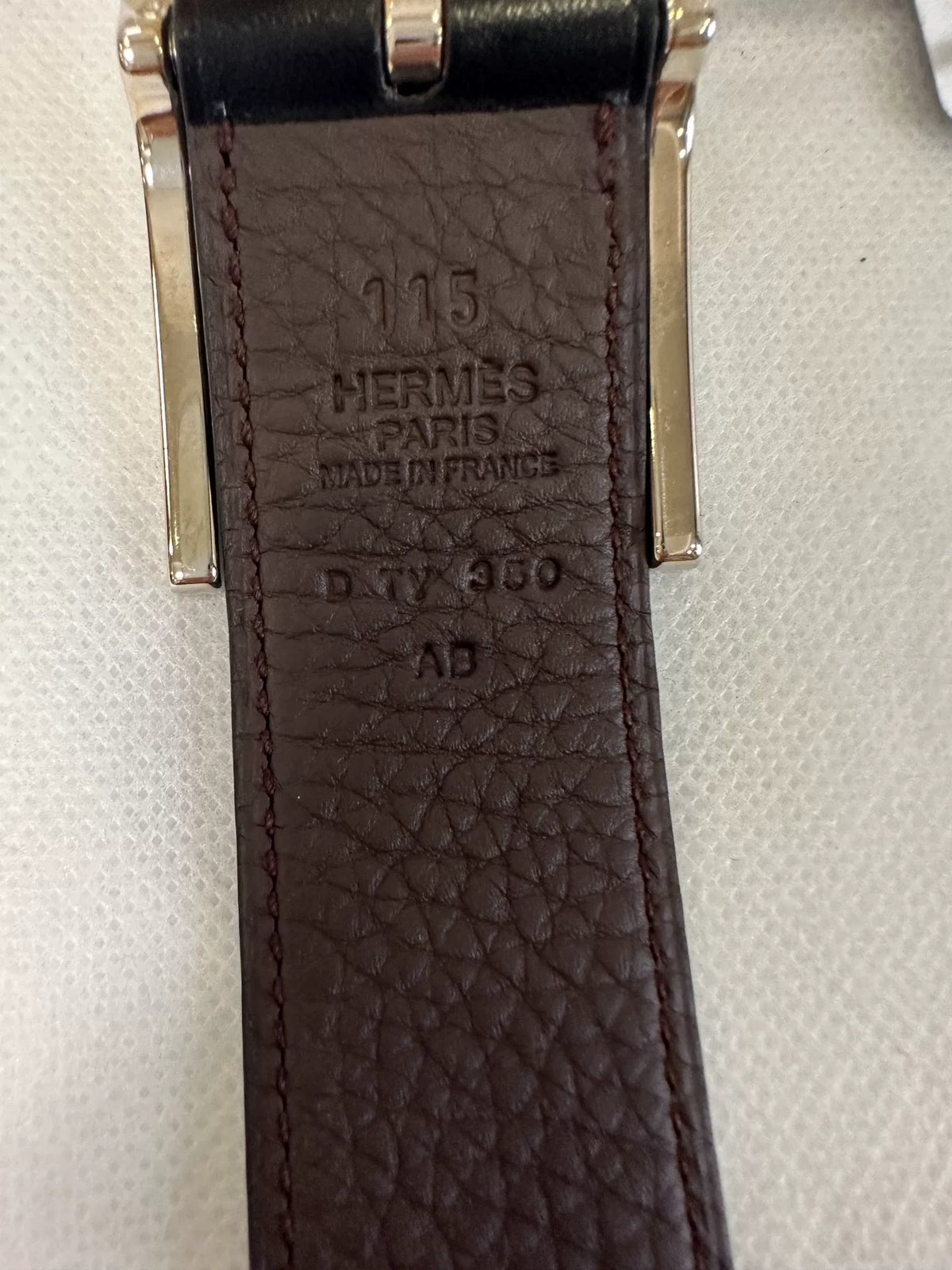 Hermes Black Silver H-Buckle Belt