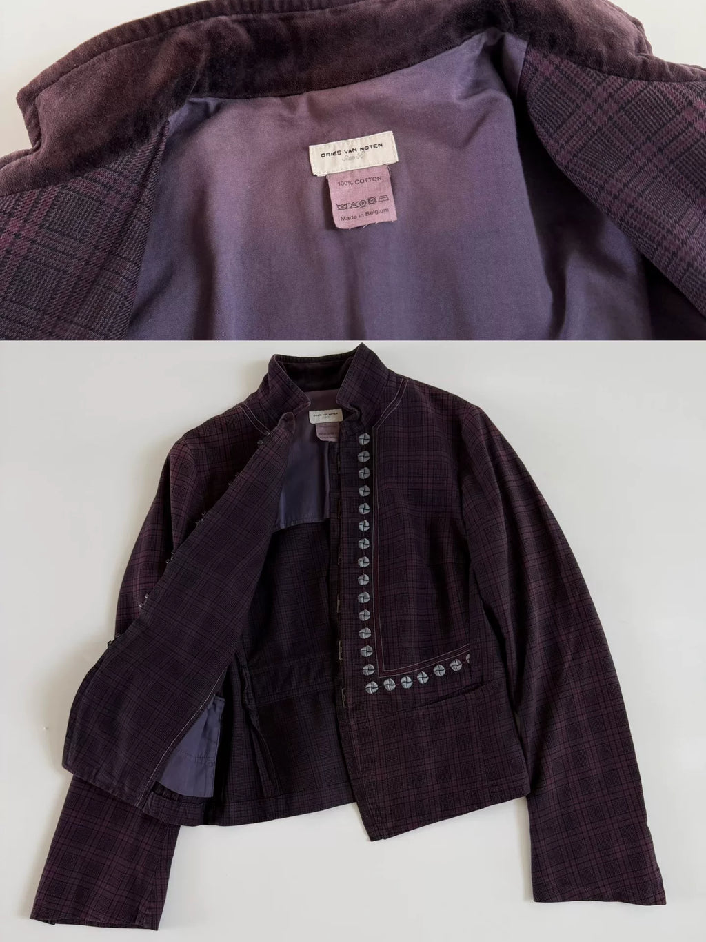 Dries Van Noten 2002 Purple Embroidered Vintage Jacket