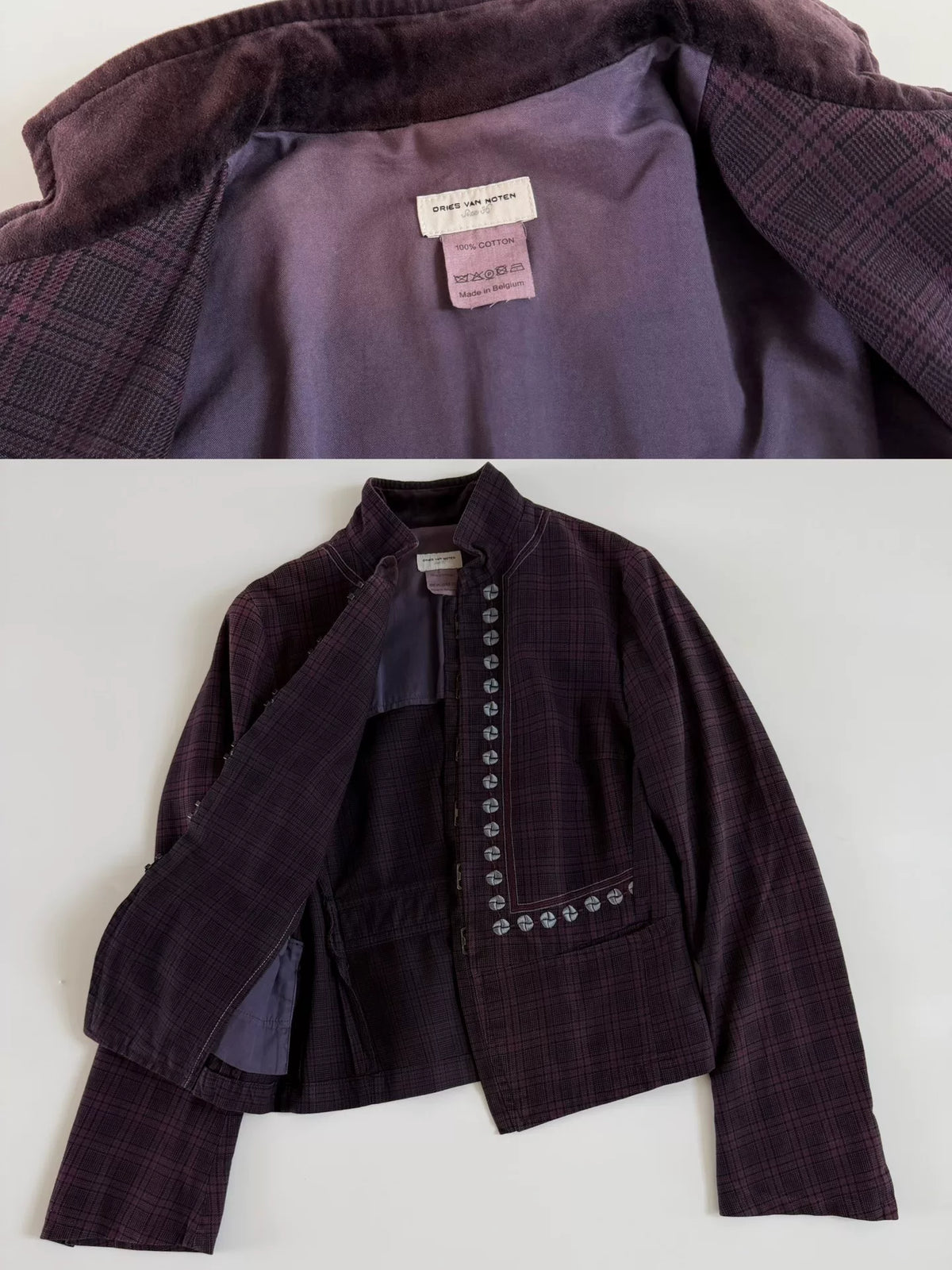 Dries Van Noten 2002 Purple Embroidered Vintage Jacket