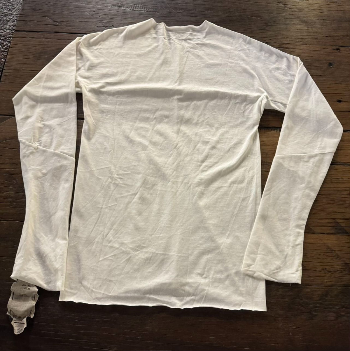 M.A+ SS20 White One Piece Cross-Cut Cotton Long Sleeve Tee