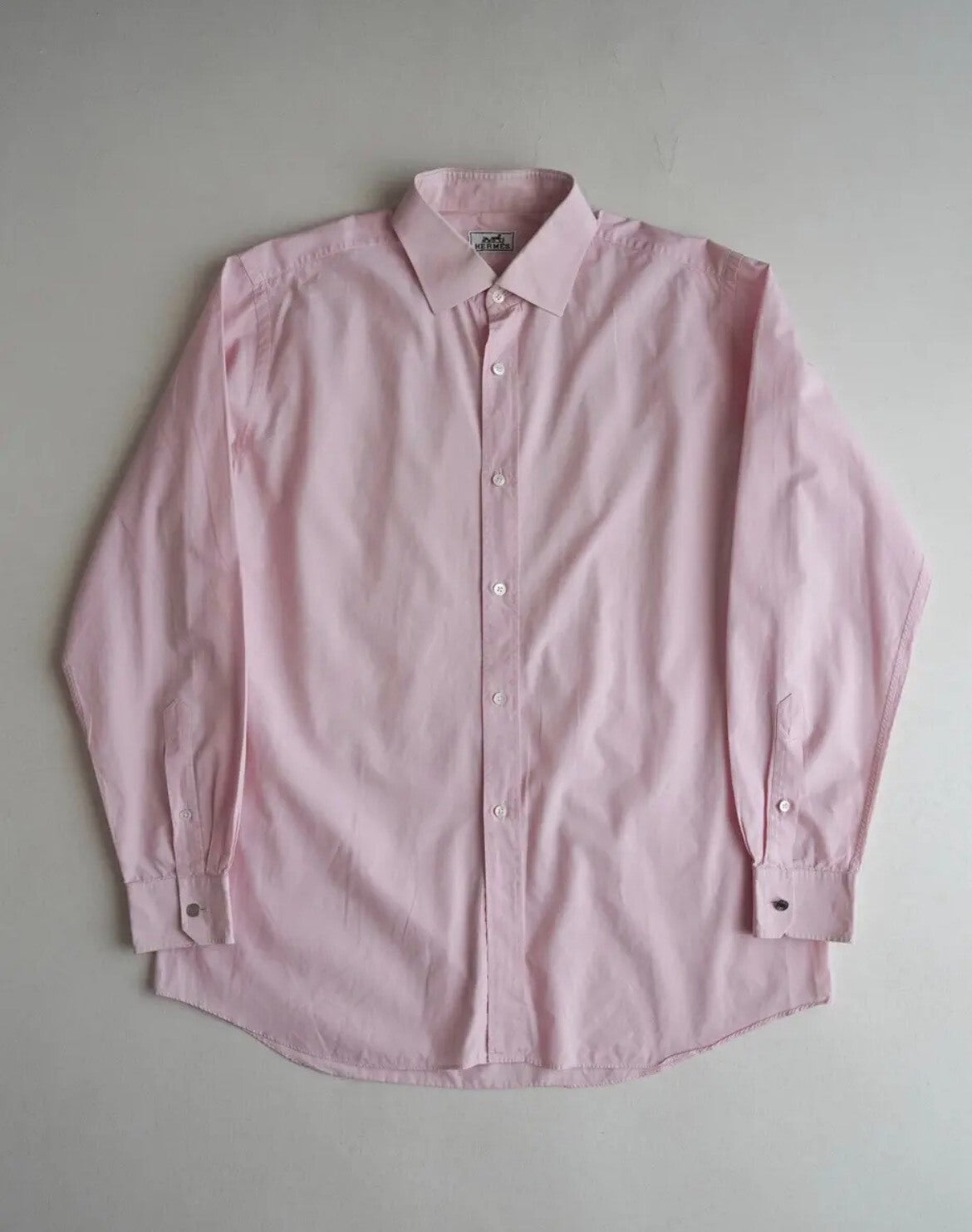 HERMES Light Pink Oversized Long Sleeve Shirt