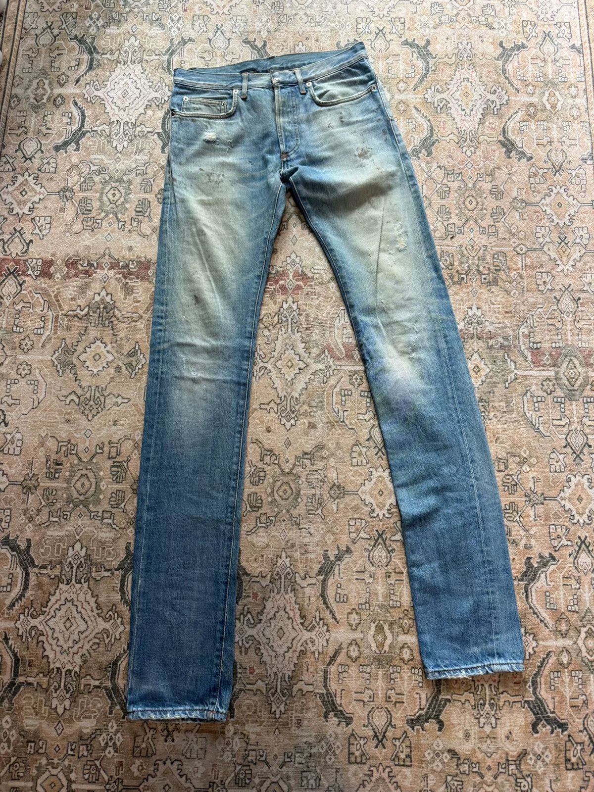 Dior Homme Mud Dye Distressed Denim Jeans