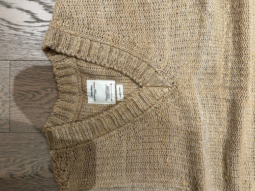 2020AW VISVIM Tussar Silk Vest Silk-Linen Blend Knit Vest