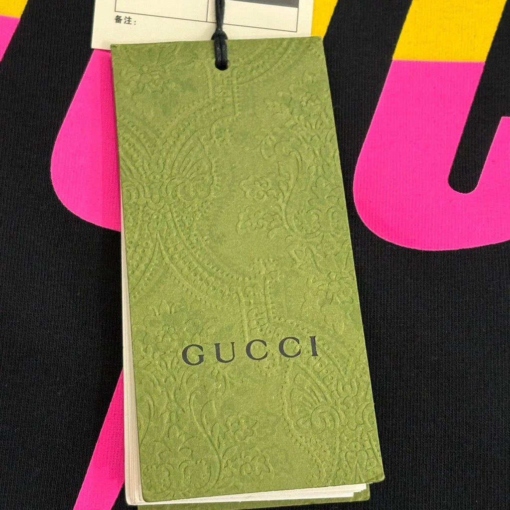 Gucci Lightning Blade Logo Letter Short-Sleeve T-Shirt