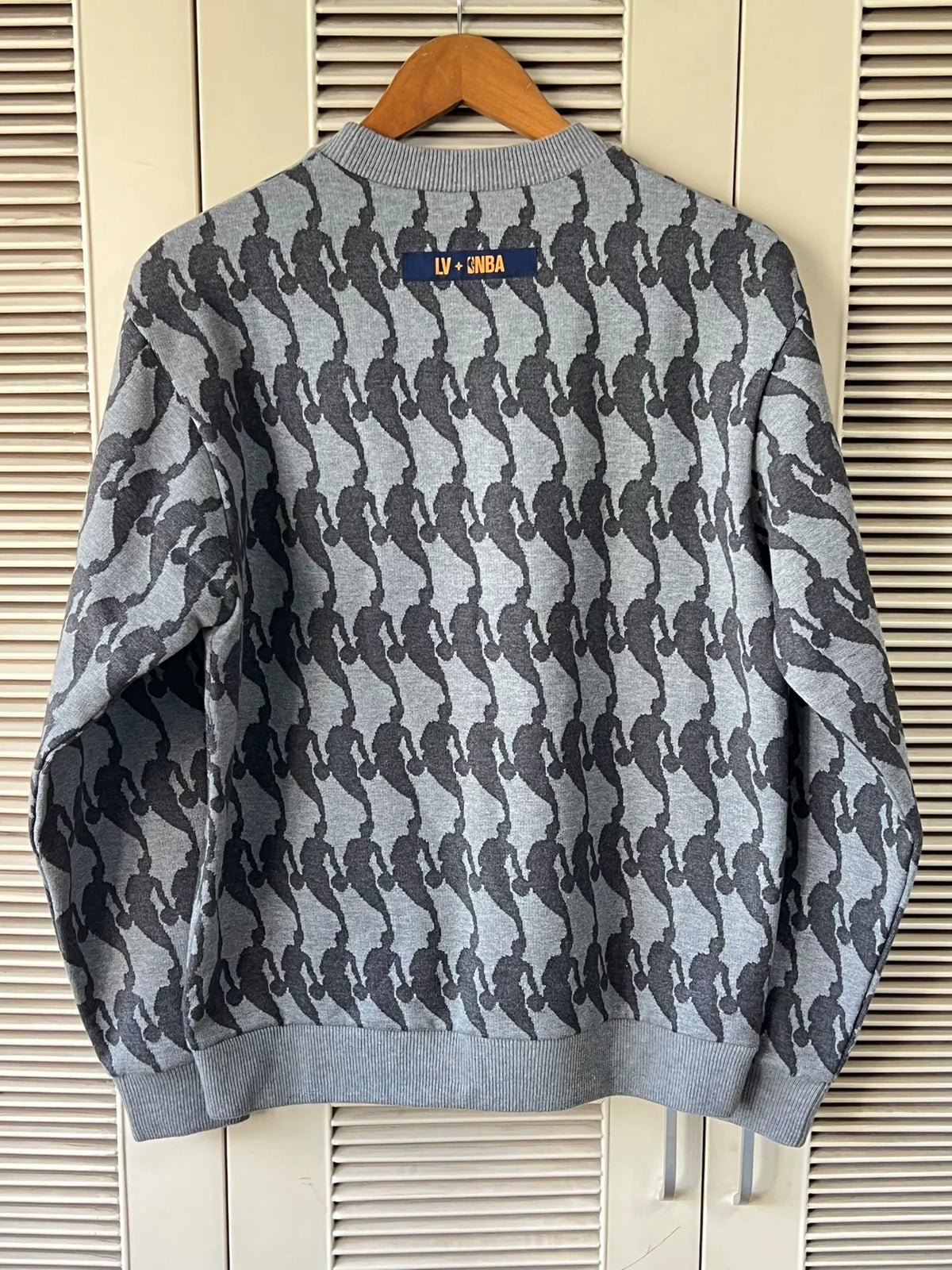 Louis Vuitton LV x NBA Collaboration Gray Knit Sweatshirt