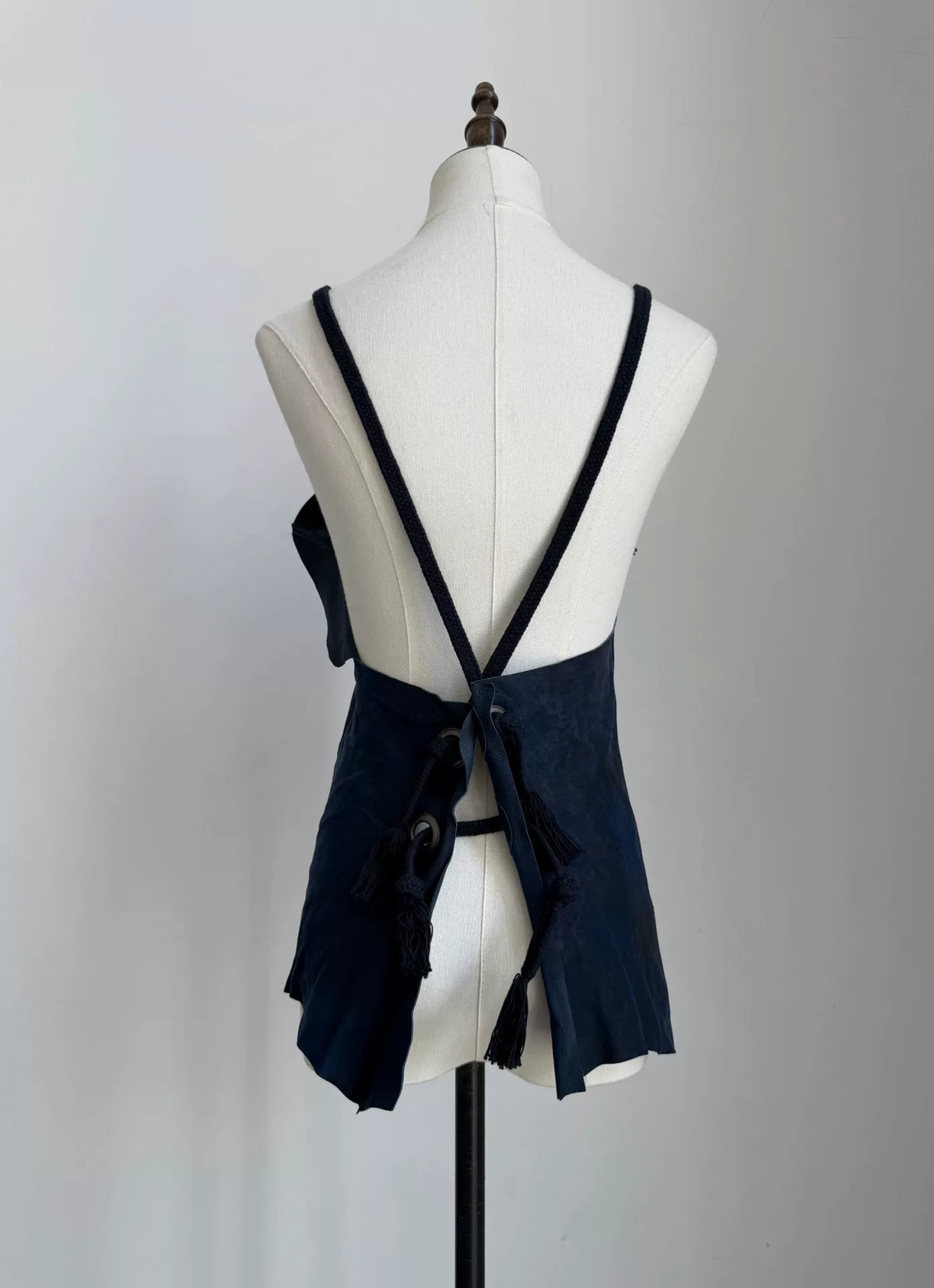 Issey Miyake 2007 Blue Runway Distressed Fringe Top
