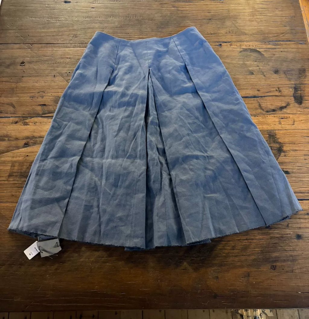 M.A+ SS16 Avion Blue 8 Pleats Linen Skirt