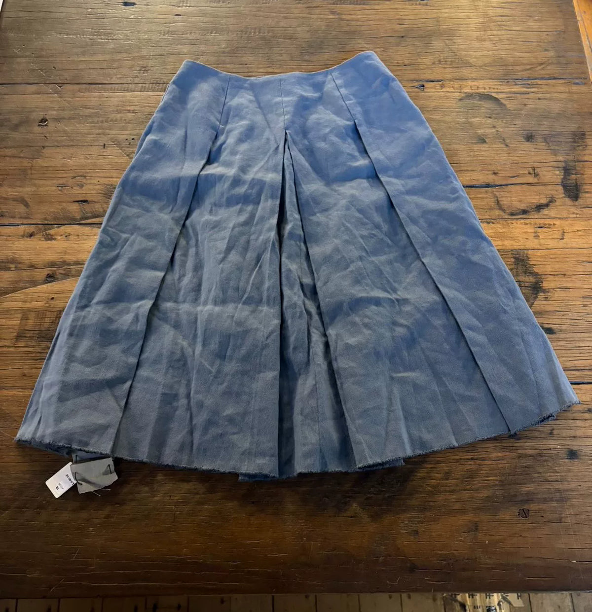 M.A+ SS16 Avion Blue 8 Pleats Linen Skirt