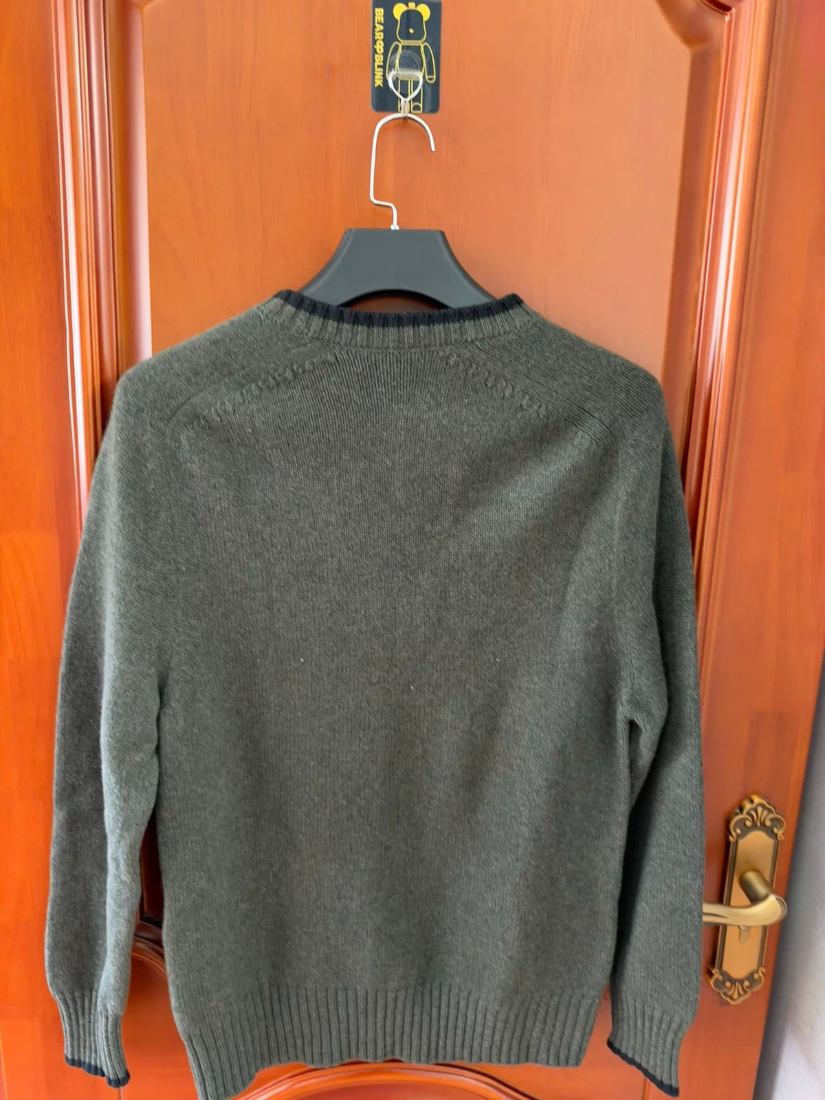Dior Dark Green Embroidered Logo Wool Cardigan