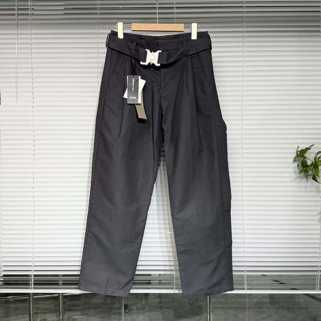 Dior Cargo Pants Casual Pants Straight-Leg Gray Belt
