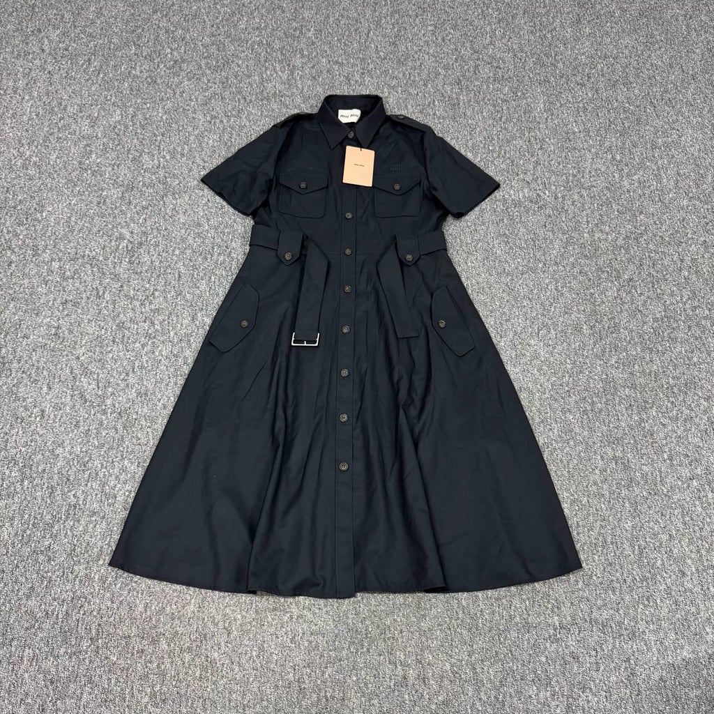 Miu Miu Embroidered Logo Dress