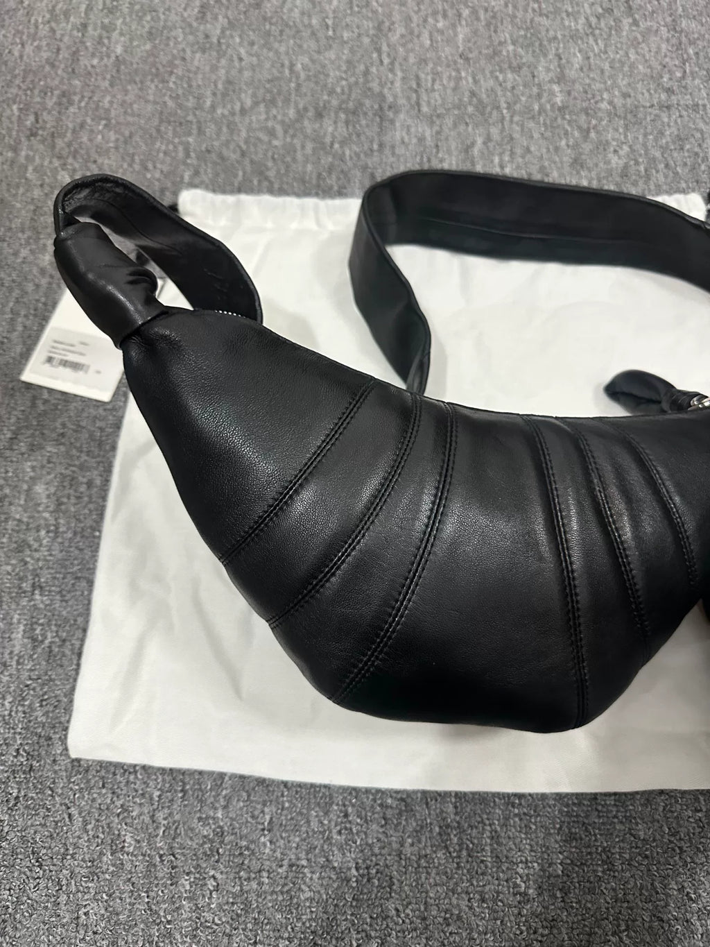 Lemaire SS26 croissant Black Lambskin Top
