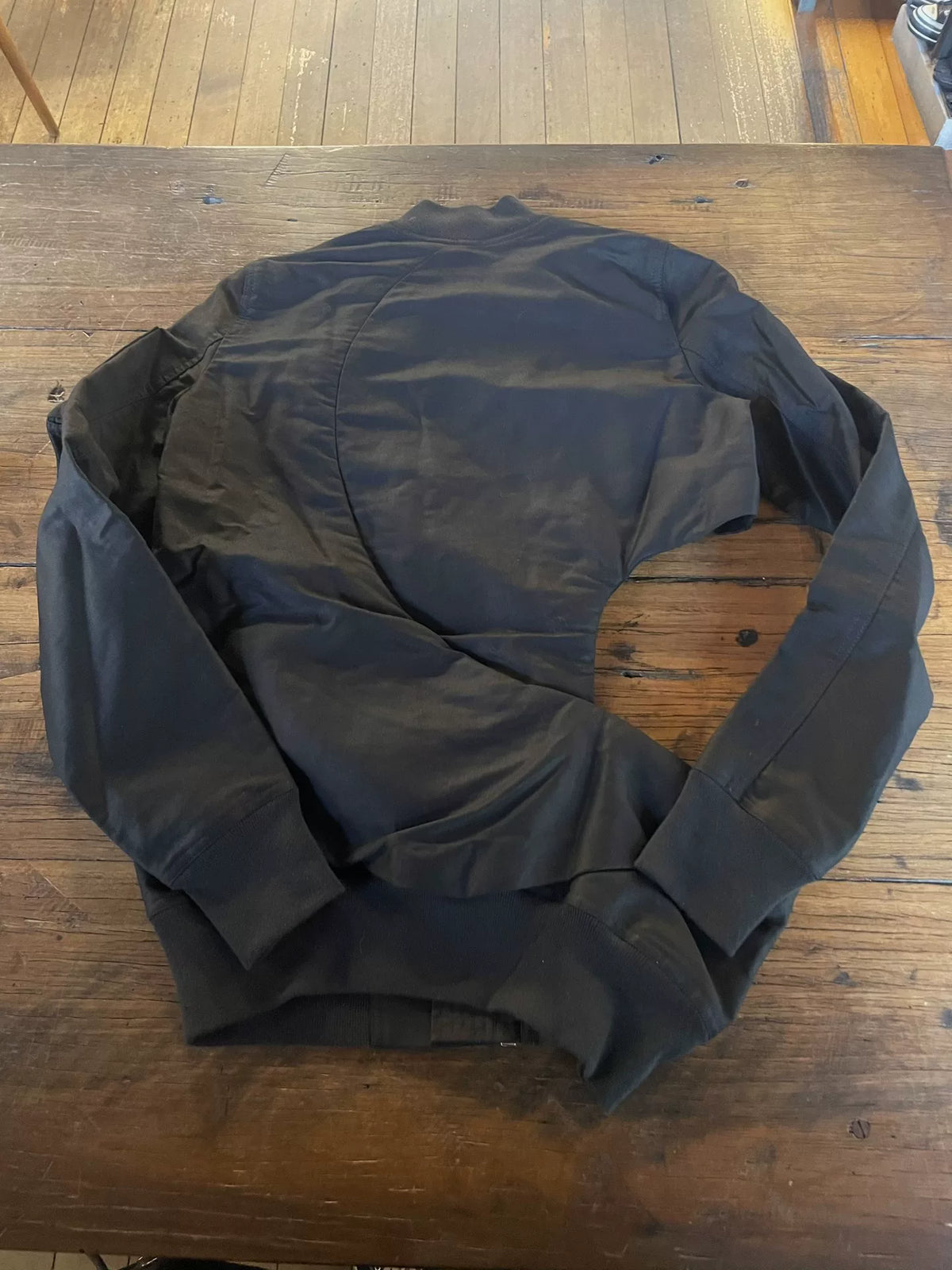 Rick Owens SS19 Black Shred Flight Bomber Cotton Jacket