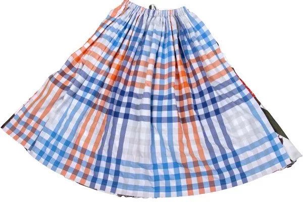 COMME des GARCONS Vintage Blue Plaid Floral Skirt