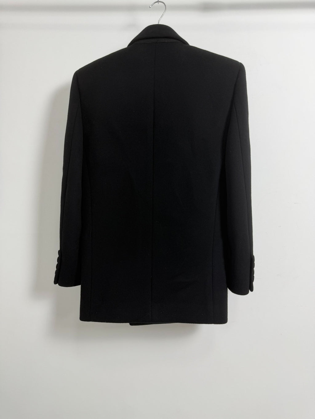 Saint Laurent Slp23fw Black Double-Breasted Tuxedo Jacket Suit