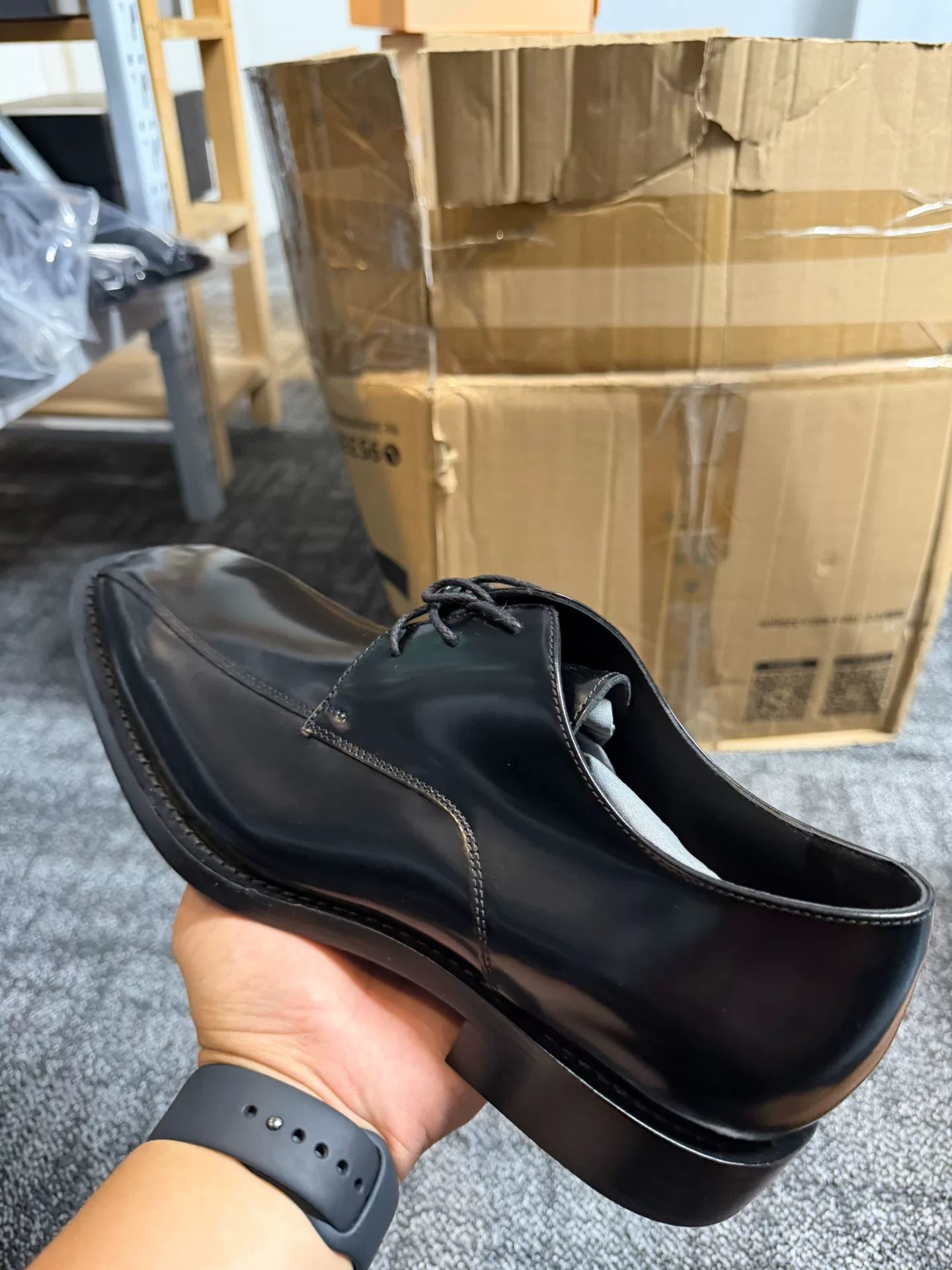 Balenciaga Square-Toe Derby Shoes