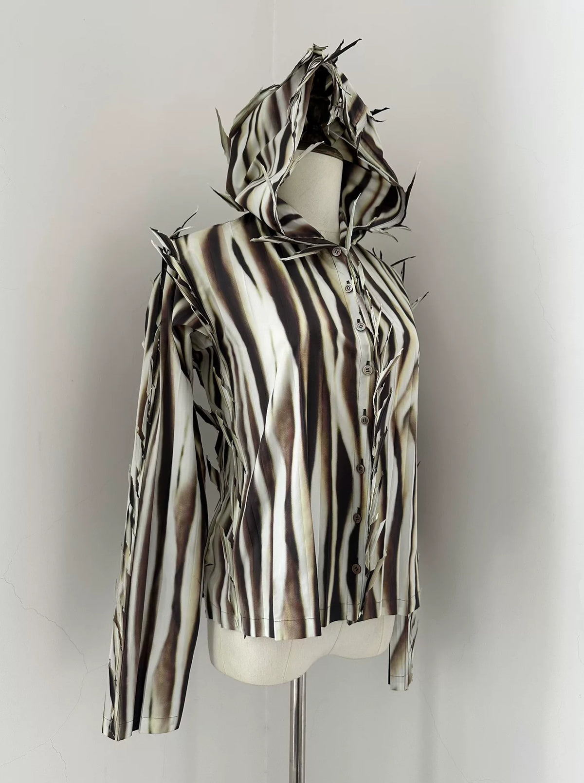 Issey Miyake 2007 runway thorn hooded shirt