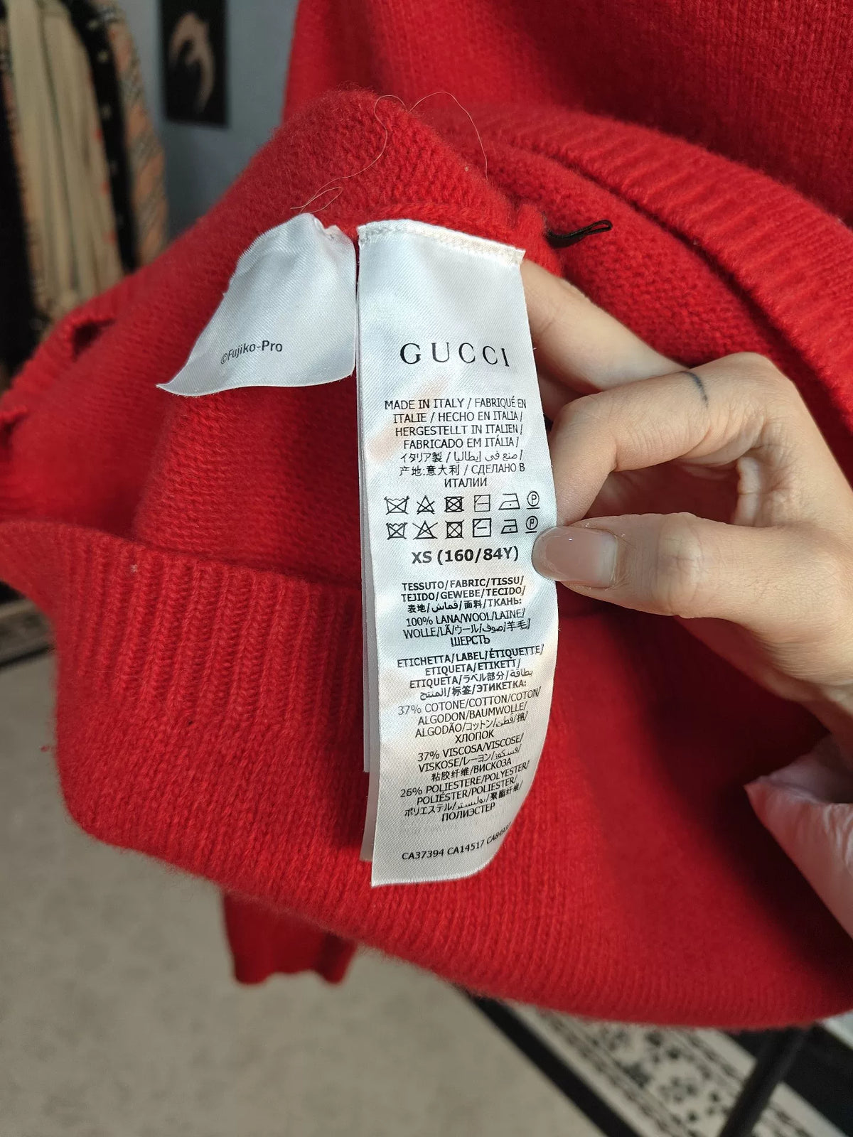 Gucci Red Doraemon Cartoon Print Sweater
