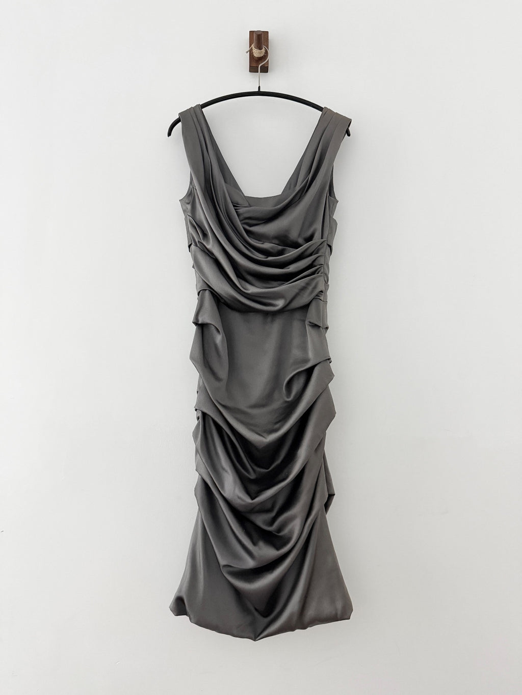 Dolce Gabbana Pleated Gray Dress - Devines