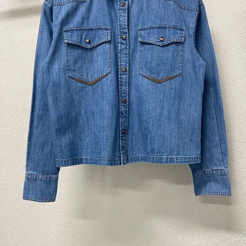 Brunello Cucinelli BC Beaded Denim Shirt