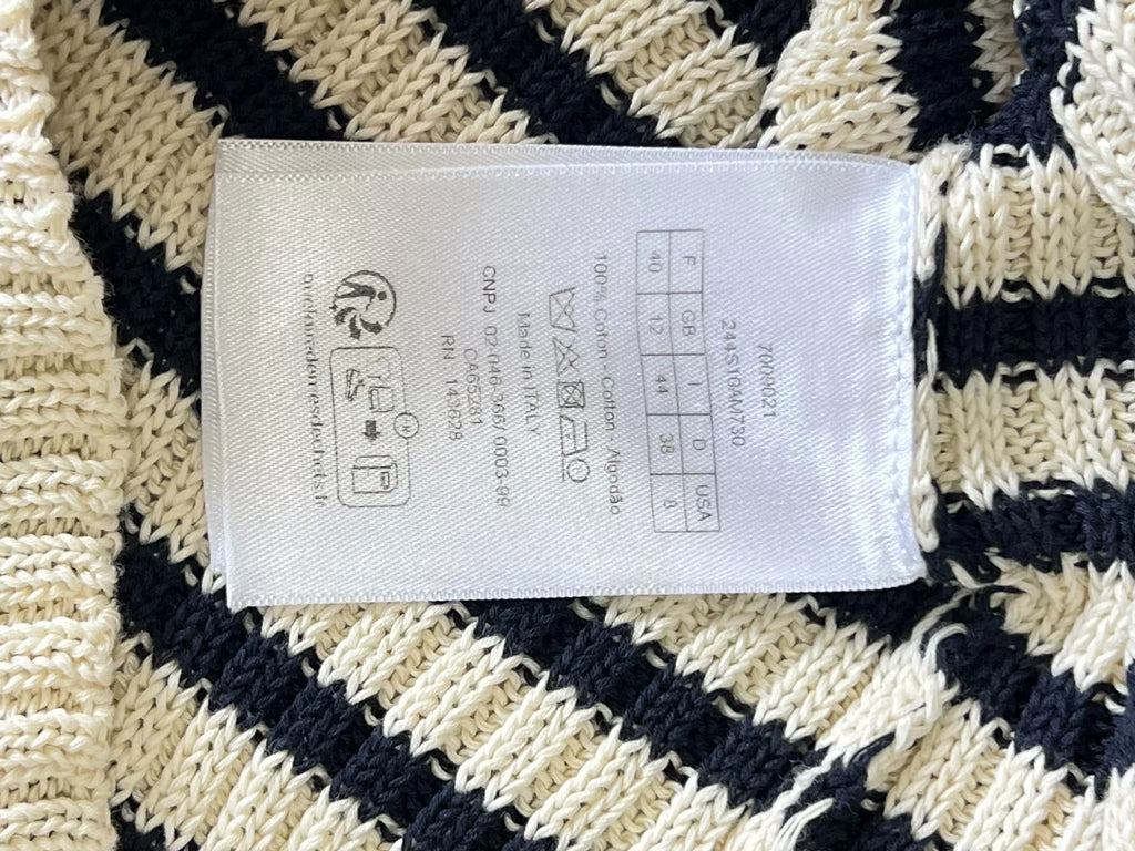 Dior Black and White Striped Five-Pointed Star Knit Sweater
