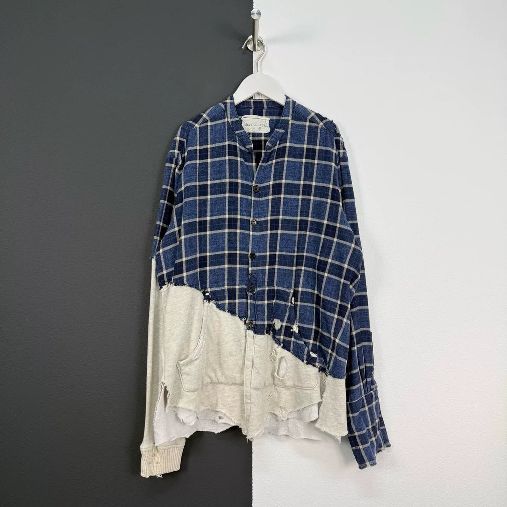 Greg Lauren GL Patchwork Distressed Long-Sleeve Shirt