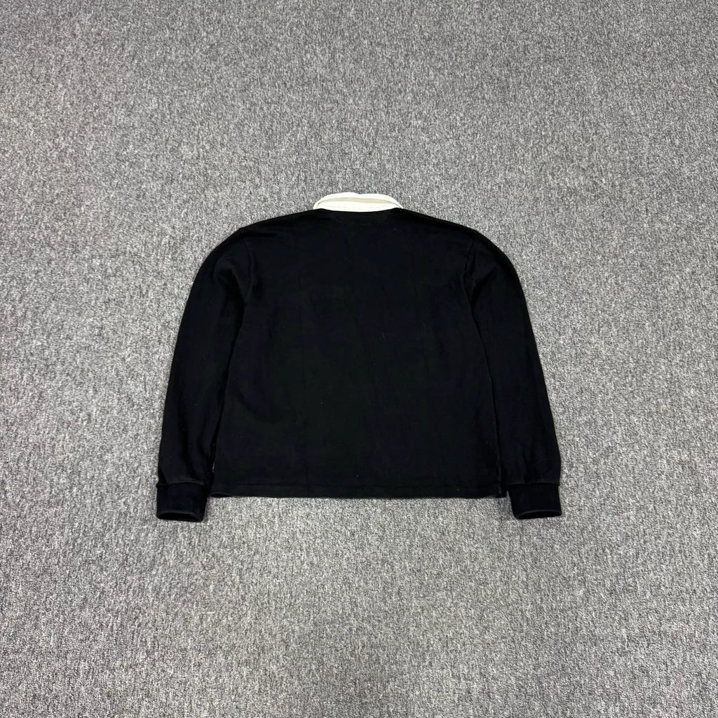Celine SS25 Black Long Sleeve Polo Top