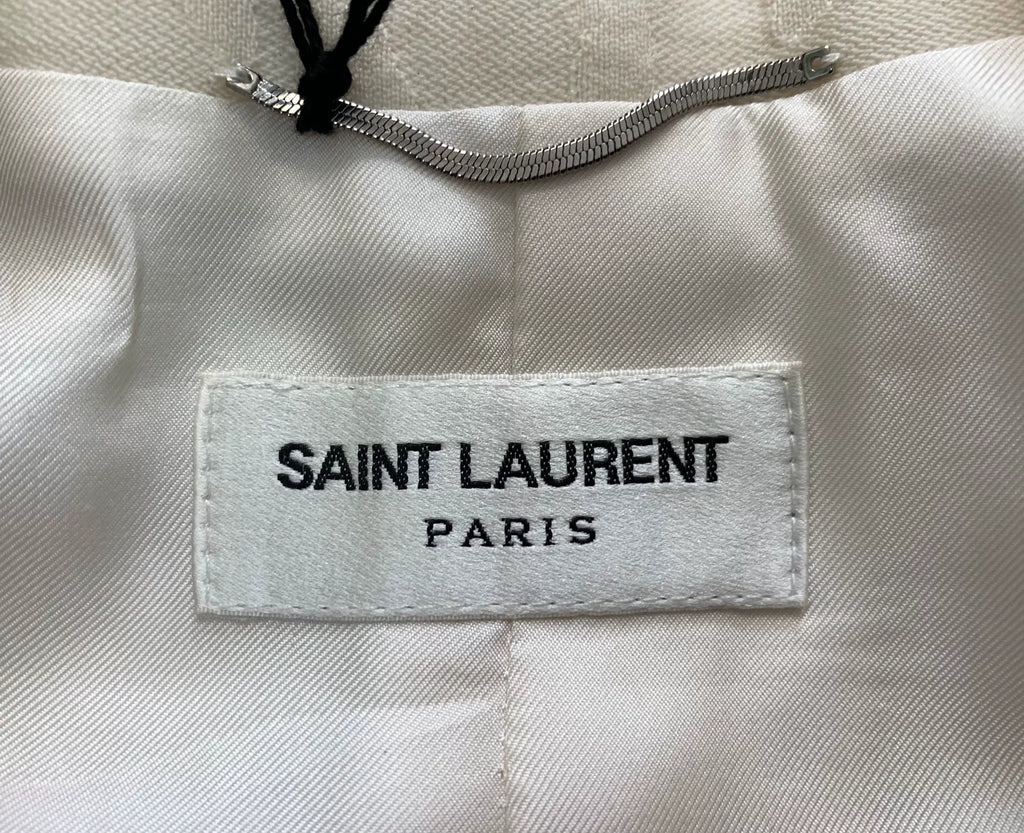 Saint Laurent 21SS Runway Off-White Silk Wool Suit