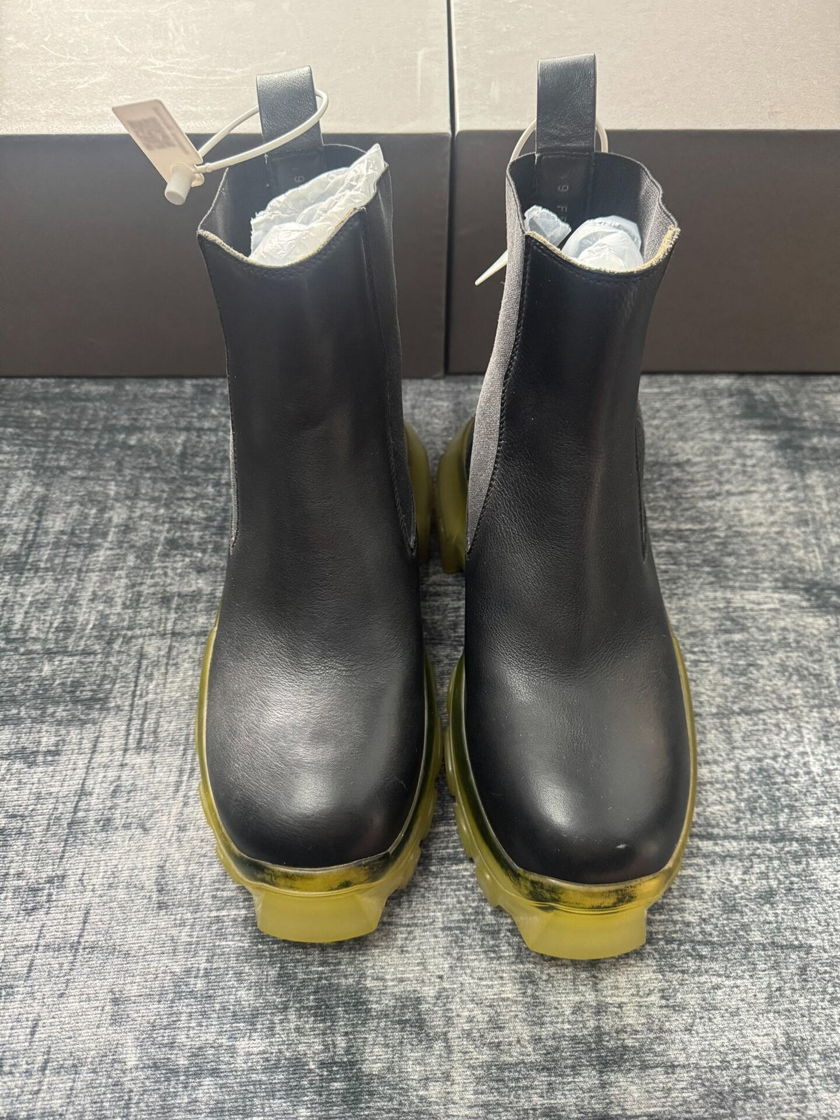 Rick Owens Chelsea Transparent Sole Boots