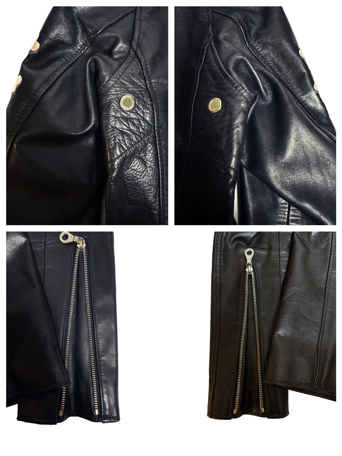 Mastermind Japan Embroidered Skull Leather Logo Jacket