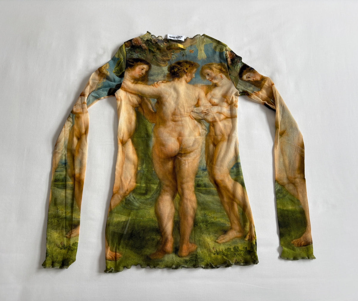 Jean Paul Gaultier Mesh Top Gaultier Hui Mei Three Goddesses Portrait Mesh Top