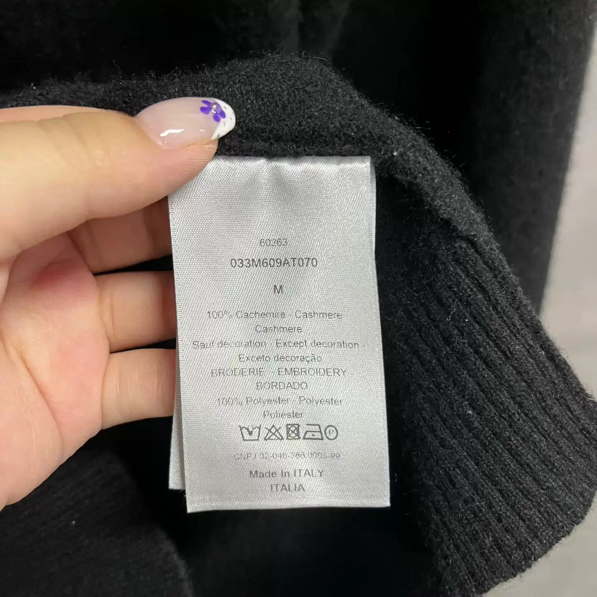 Dior Black Letter Crew Neck Cashmere Sweater