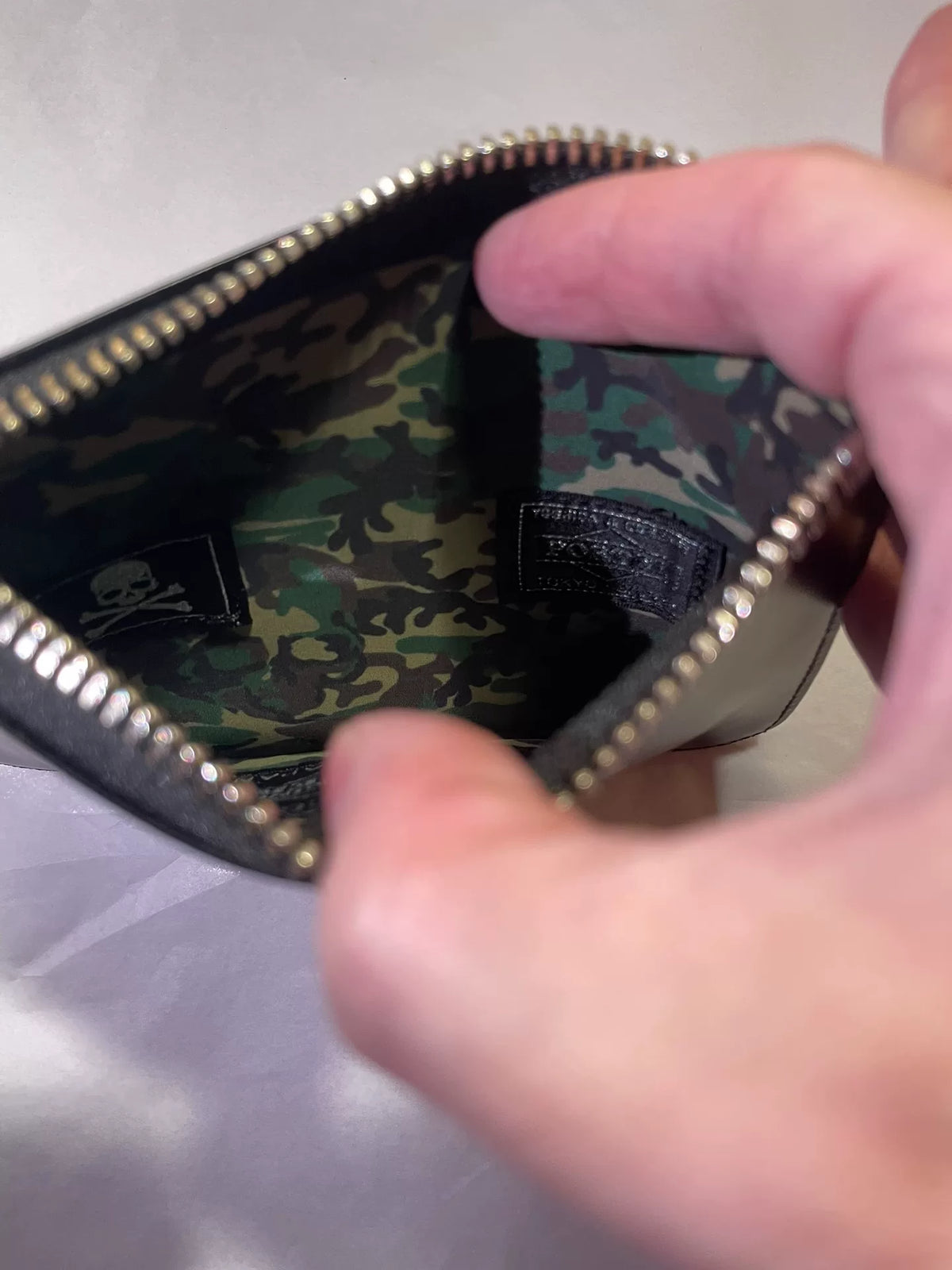 mastermind Japan × PORTER Black Zip-Up Cowhide Wallet