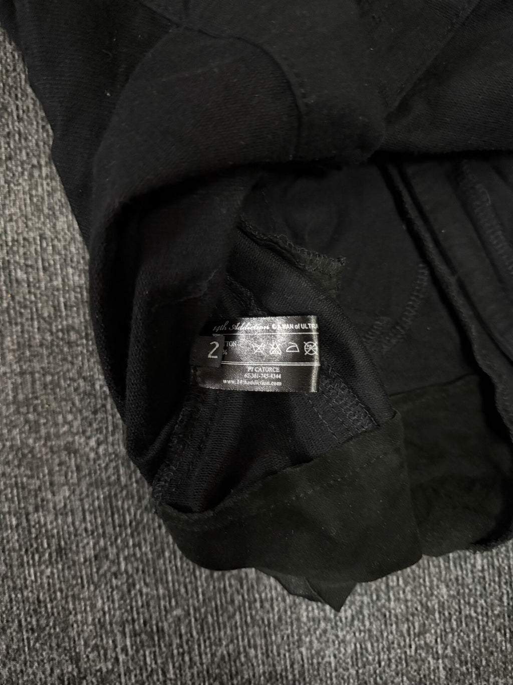 14th addiction Cross Zipper Cloth Hooded Jacket