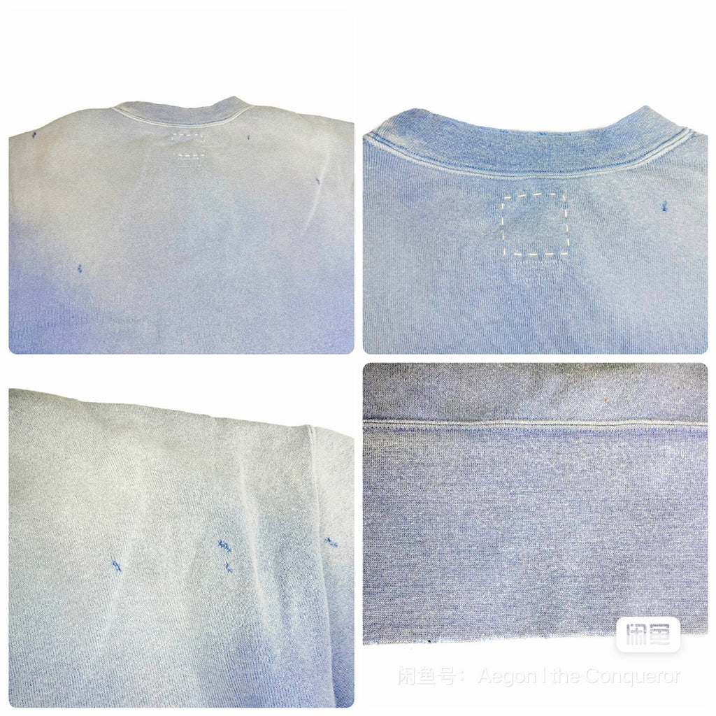Visvim 23SS Court Sweat S/S Crash Distressed Short Sleeve Sweatshirt