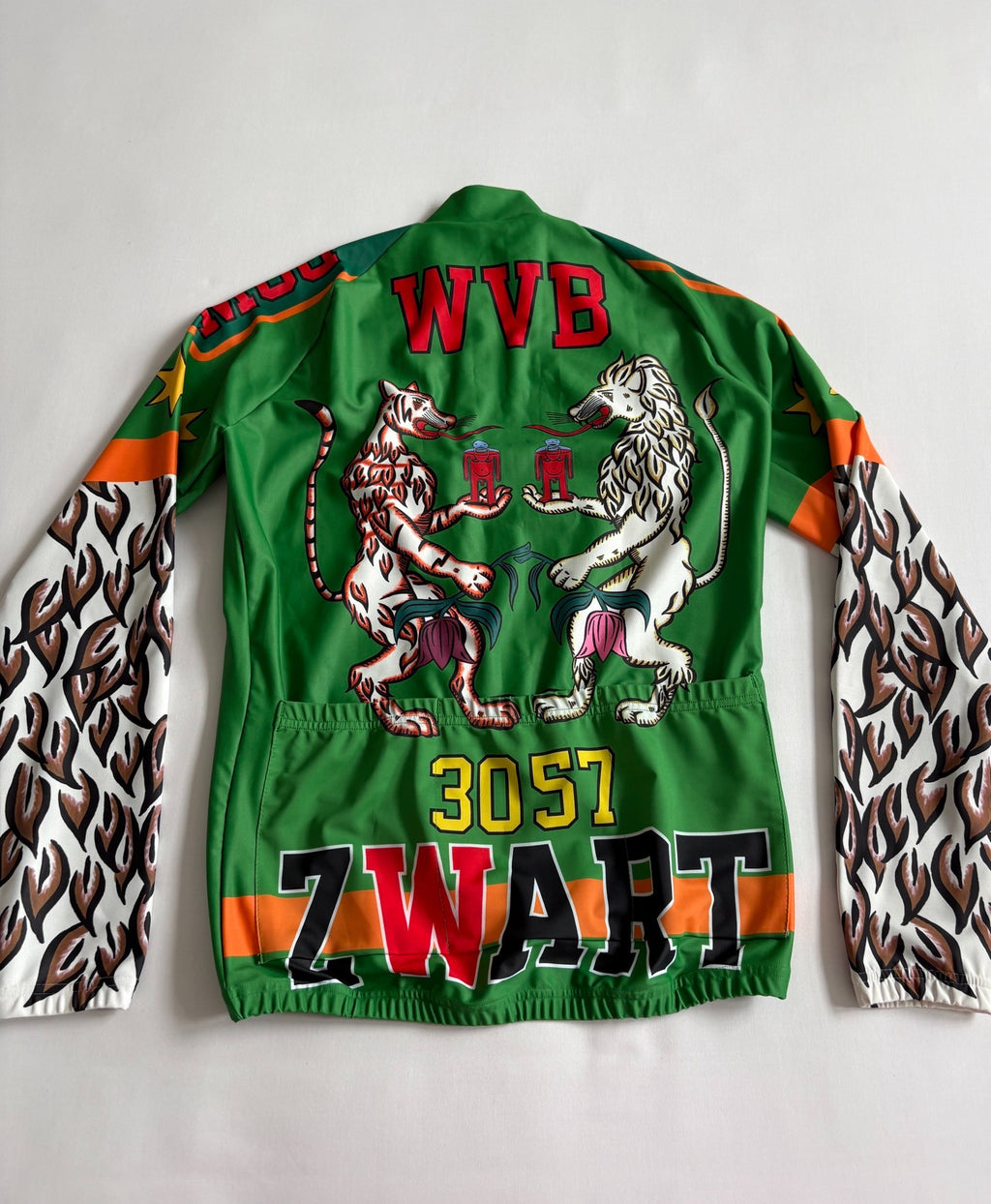 Walter Van Beirendonck Runway Leopard Print Cycling Panel Jacket