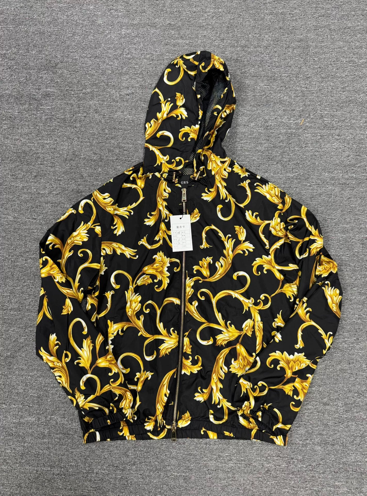 Versace Black Gold Baroque Zip-Up Jacket