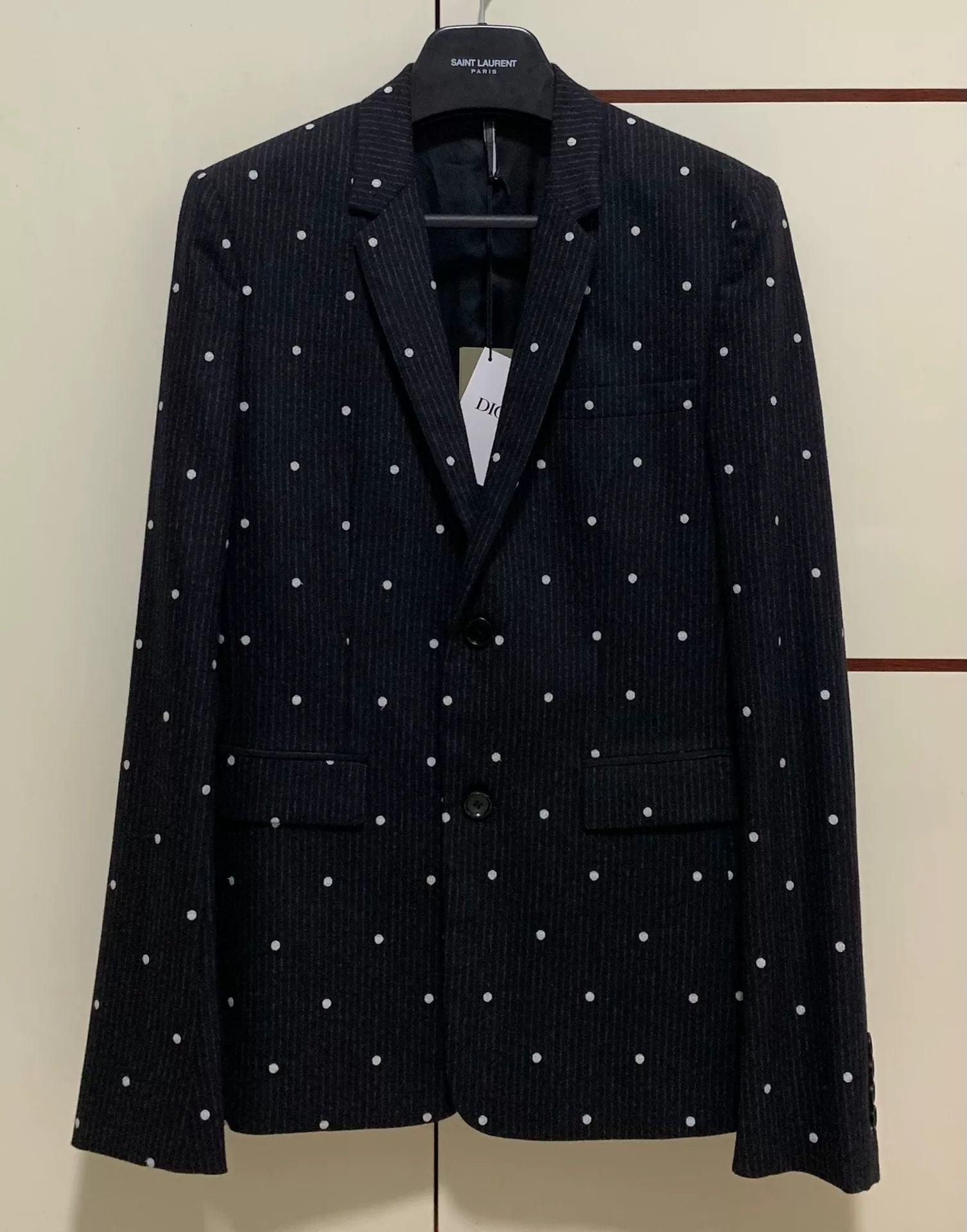Dior Homme 14FW Runway Polka Dot Wool Suit