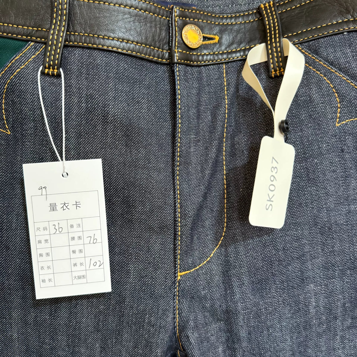 Louis Vuitton Patchwork Leather Denim Jeans