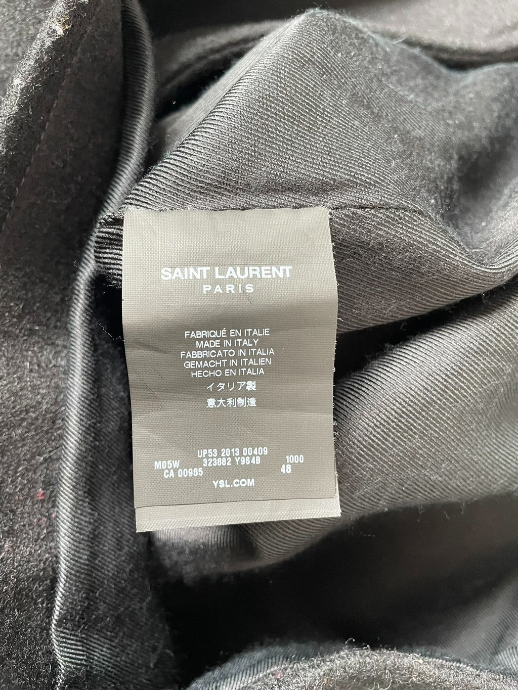 Saint Laurent Black Wool Double-Breasted Anchor Button Jacket