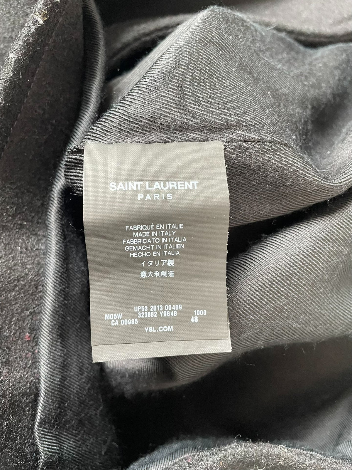 Saint Laurent Black Wool Double-Breasted Anchor Button Jacket
