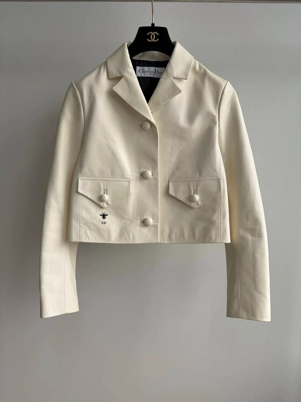 Dior Off-White Honeybee Embroidered Cowhide Jacket