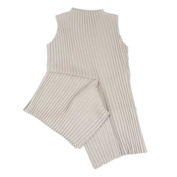 Issey Miyake Vintage Beige Pleated Top