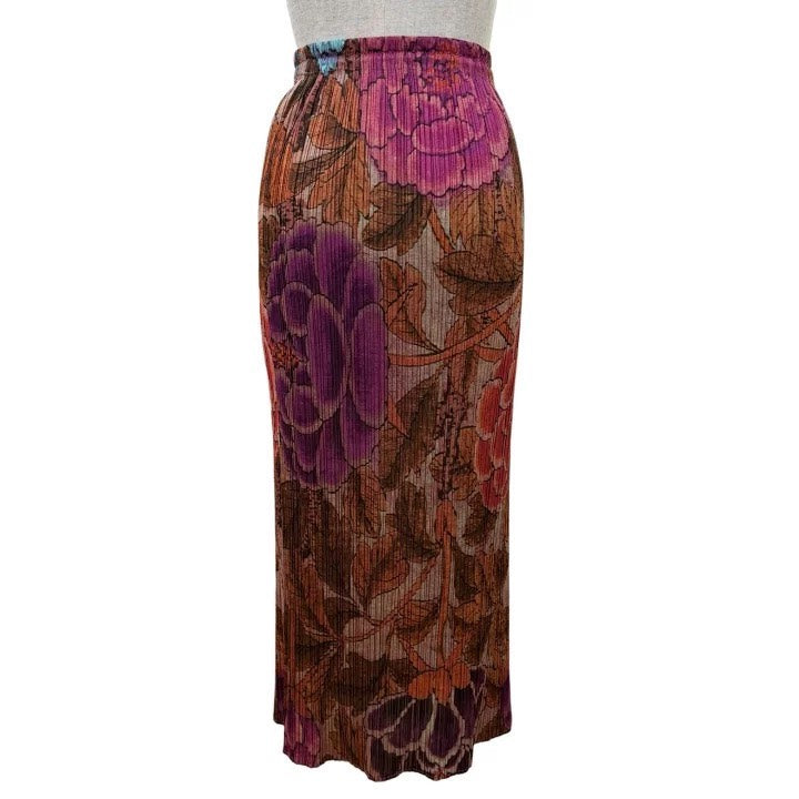 Issey Miyake AW98 Peony Print Pleated Skirt