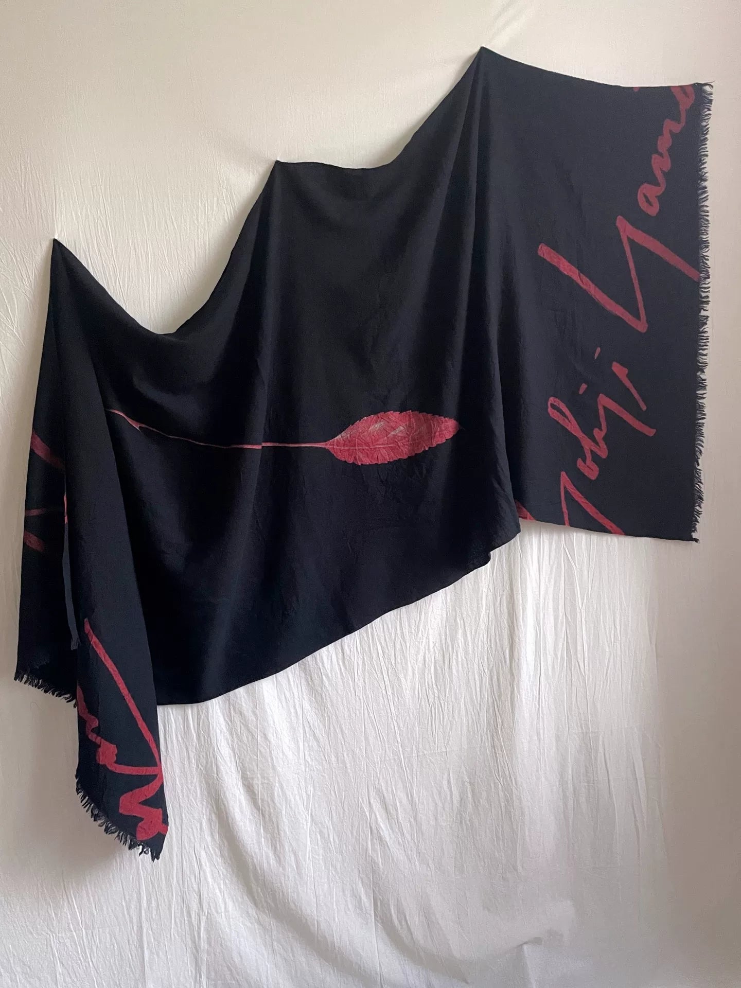 Yohji Yamamoto Red Leaf Signature Scarf